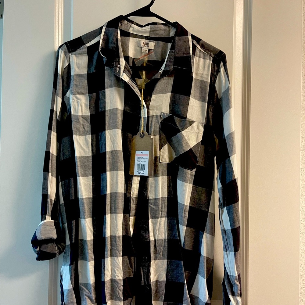 NWT checkered tunic